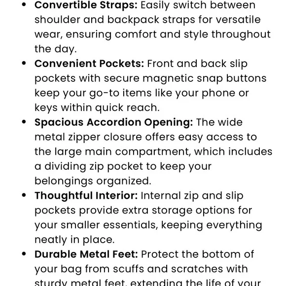 NWT MIZTIQUE The Daisy Felt Convertible Shoulder Bag Backpack Black Brown Vegan - Picture 4 of 16